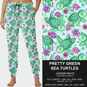 B228- Preorder Pretty Green Sea Turtles Joggers (Closes 5/11. ETA: late July)