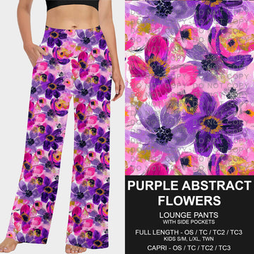 B229 - Preorder Purple Abstract Flowers Lounge Pants (Closes 5/18. ETA: late July)