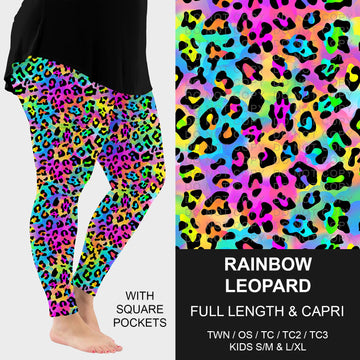 B228 - Preorder Rainbow Leopard Leggings w/ Pockets (Closes 5/11. ETA: late July)