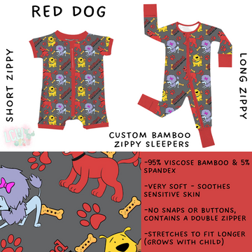 Batch #352 - Little Dreamers 5 - Closes 6/6 - ETA mid July - Red Dog Short and Long Zippy Sleeper