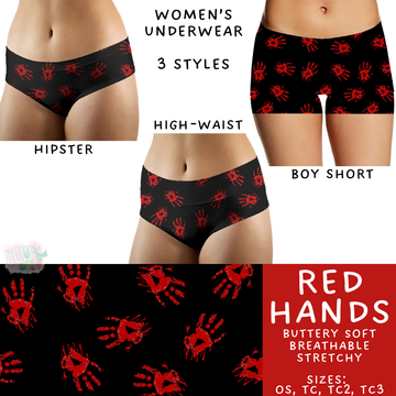 Batch #340 - Comfortable Underwear 4 - Closes 5/16 - ETA early July - Red Hands Women's Underwear