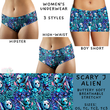 Ready To Ship - Scary J Alien Women's Underwear - Boy Short OS