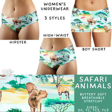 Batch #340 - Comfortable Underwear 4 - Closes 5/16 - ETA early July - Safari Animals Women's Underwear