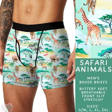 Batch #340 - Comfortable Underwear 4 - Closes 5/16 - ETA early July - Safari Animals Men's Boxer Briefs