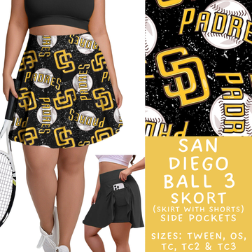 Batch #343 - Home Run Collection - Closes 5/22 - ETA mid July - San Diego Ball 3 Skort