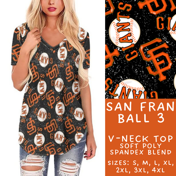 Batch #343 - Home Run Collection - Closes 5/22 - ETA mid July - San Fran Ball 3 V-Neck Tee