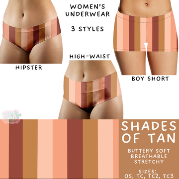 Batch #340 - Comfortable Underwear 4 - Closes 5/16 - ETA early July - Shades of Tan Women's Underwear