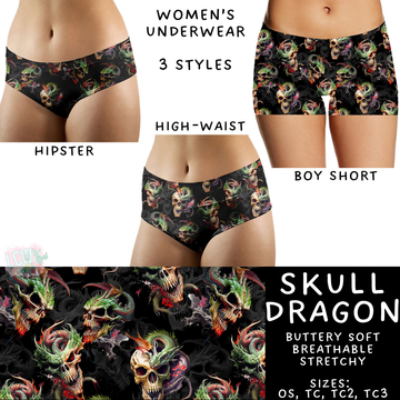 Batch #340 - Comfortable Underwear 4 - Closes 5/16 - ETA early July - Skull Dragon Women's Underwear