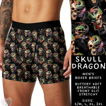 Batch #340 - Comfortable Underwear 4 - Closes 5/16 - ETA early July - Skull Dragon Men's Boxer Briefs