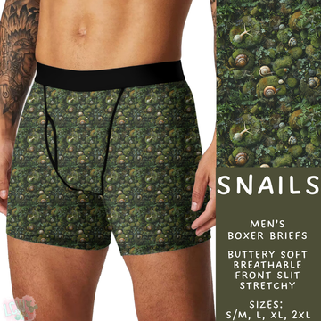 Batch #340 - Comfortable Underwear 4 - Closes 5/16 - ETA early July - Snails Men's Boxer Briefs