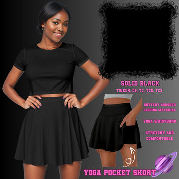 SOLID BLACK - POCKET SKORT RUN 2 - PREORDER CLOSING 5/21