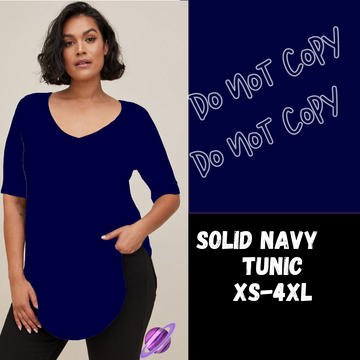 SOLID NAVY - V-NECK TUNIC - COLORBLAST PPO-PREORDER CLOSING 5/9
