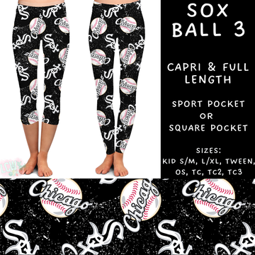 Batch #343 - Home Run Collection - Closes 5/22 - ETA mid July - Sox Ball 3 Full and Capri Length Leggings