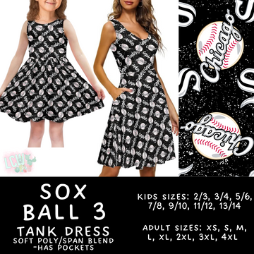 Batch #343 - Home Run Collection - Closes 5/22 - ETA mid July - Sox Ball 3 Women's & Girl's Tank Dress