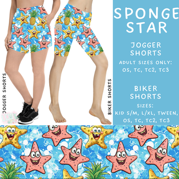 Batch #339 - Character Summer - Closes 5/15 - ETA mid July - Sponge Star Biker & Jogger Shorts