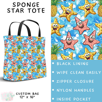 Batch #339 - Character Summer - Closes 5/15 - ETA mid July - Sponge Star Tote