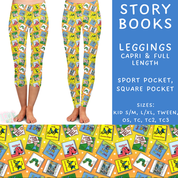 Ready To Ship - Story Books - Full Length Leggings Sport TC2 - Capri Square TC
