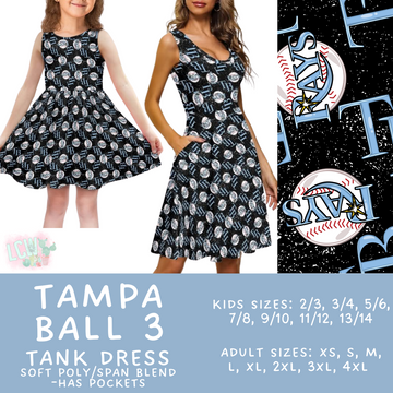 Batch #343 - Home Run Collection - Closes 5/22 - ETA mid July - Tampa Ball 3 Women's & Girl's Tank Dress