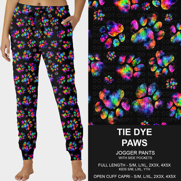 B229- Preorder Tie Dye Paws Joggers (Closes 5/18. ETA: late July)