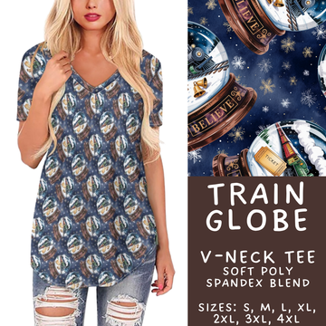 Batch #432 - Winter Globes - Closes 10/17 - ETA early December - Train Globe V-Neck Tee