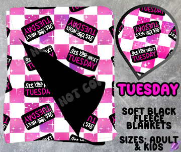 TUESDAY - SOFT BLACK FLEECE THROWS 10 - PREORDER CLOSING 5/4