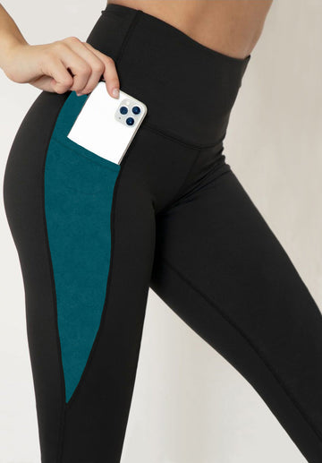RTS - Teal Leggings w/ Triangle Sport Pockets