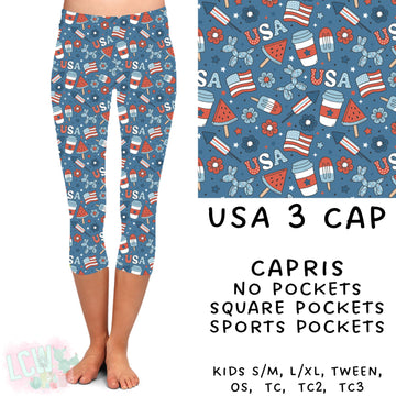 Ready To Ship - USA 3 Capri Leggings