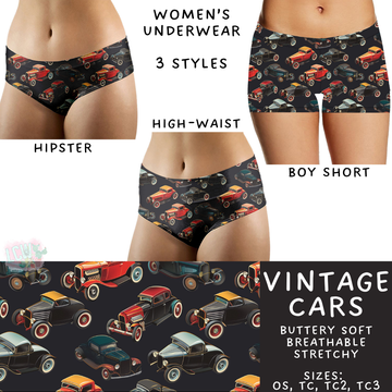 Batch #340 - Comfortable Underwear 4 - Closes 5/16 - ETA early July - Vintage Cars Women's Underwear