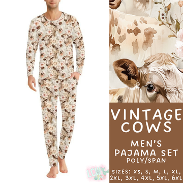 Batch #344 - Family Pajama Party - Closes 5/23 - ETA late July - Vintage Cows Men's Pajama Set