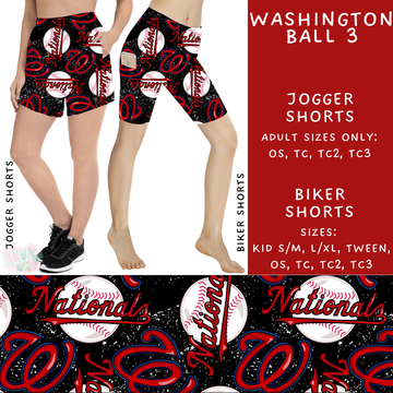 Batch #343 - Home Run Collection - Closes 5/22 - ETA mid July - Washington Ball 3 Biker & Jogger Shorts