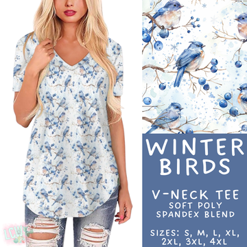 Batch #435 - Winter Wonderland 3 - Closes 10/23 - ETA early/mid Dec - Winter Birds V-Neck Tee