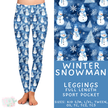 Batch #435 - Winter Wonderland 3 - Closes 10/23 - ETA early/mid Dec - Winter Snowman Full Length Leggings