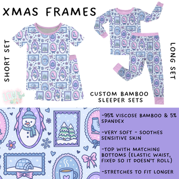 Batch #438 - Little Dreamers Christmas 2 - Closes 10/29 - ETA early Dec - Xmas Frames Bamboo Short and Long Sleeper Set