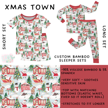 Batch #438 - Little Dreamers Christmas 2 - Closes 10/29 - ETA early Dec - Xmas Town Bamboo Short and Long Sleeper Set