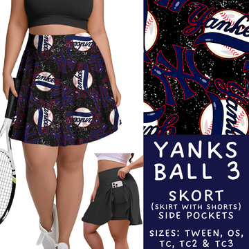 Batch #343 - Home Run Collection - Closes 5/22 - ETA mid July - Yanks Ball 3 Skort