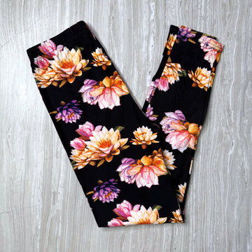 Lotus Flower Print Soft Leggings