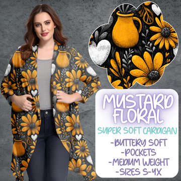 MUSTARD FLORAL - CARDIGAN B105 PREORDER CLOSING 5/19
