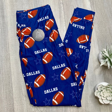 Dallas Football High-Waisted Joggers - Team-Inspired Sports Leggings with Pockets - Comfortable Fit for Game Day