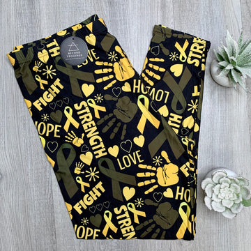 Yellow Awareness Ribbon Leggings