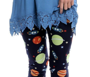 Space Exploration Planetary Print Leggings - Adult & Kid Sizes