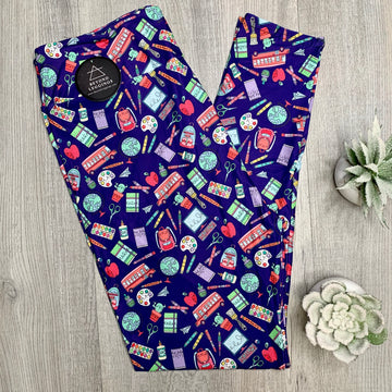 Back To School Print Soft Leggings