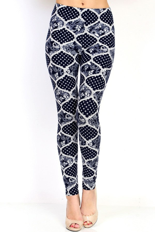 Ogee Paisley Print Leggings