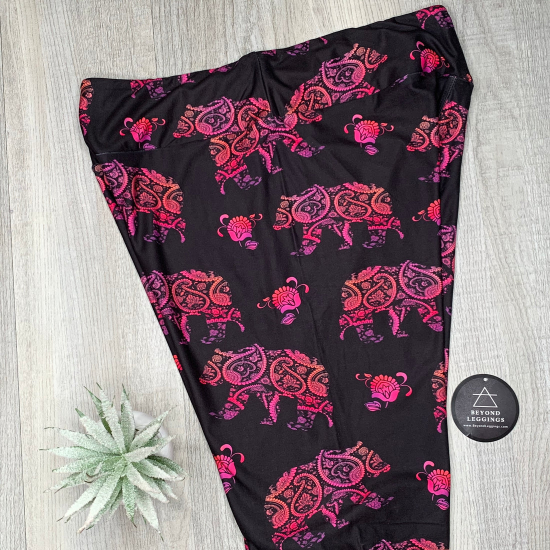 Ombre Sunset Bear Paisley Print Leggings