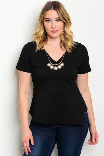 Black Top w/ Necklace