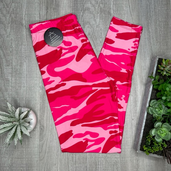 Hot Pink Camo Print Soft Leggings Beyond Leggings