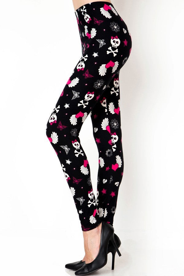 Punk Love Print Soft Leggings