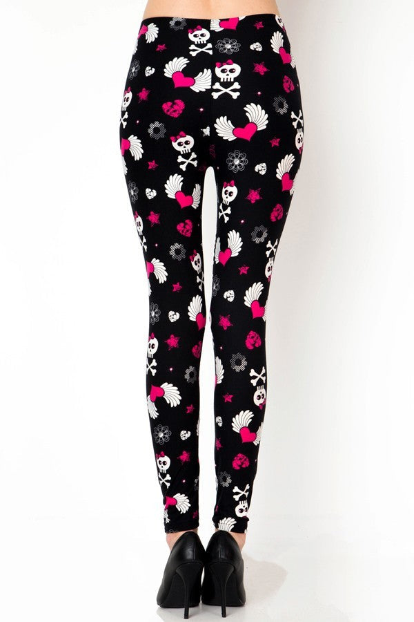 Punk Love Print Soft Leggings