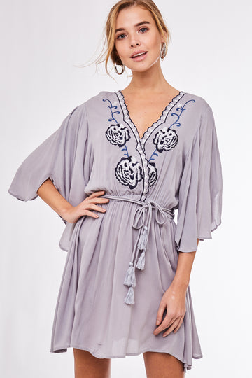 Embroidered Flared Dress