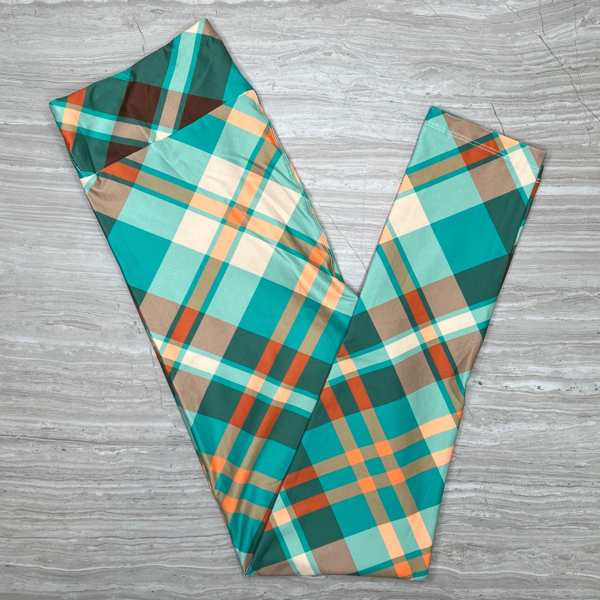 Retro 70's Color Plaid Print Leggings