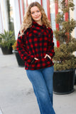 Cozy in Plaid Red Sherpa Sweater